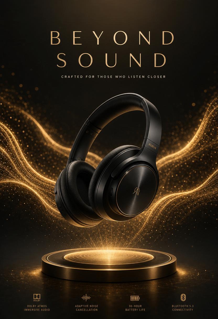Premium wireless headphones poster